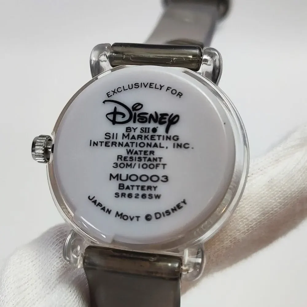 Disney Mickey Mouse Clear Case Watch Mickey Seconds Hand